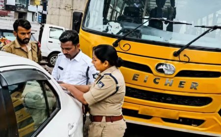 भोपाल में स्कूल बसों पर ट्रैफिक पुलिस की सख्ती, 600 से ज्यादा बसों की जांच में 40 पर कार्रवाई