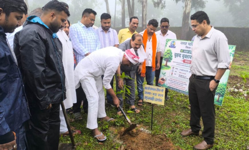 अमरकंटक में ‘अमृत हरित महा अभियान’ के तहत 3 हजार पौधों का वृहद पौधारोपण