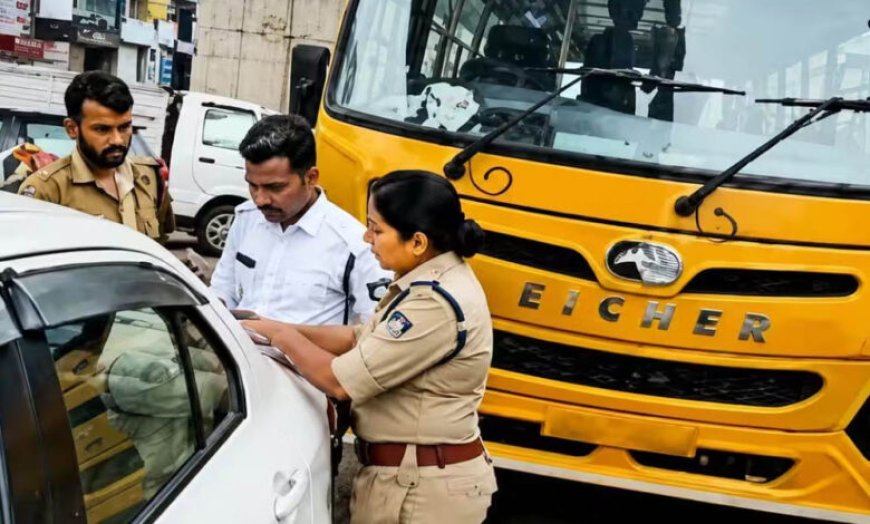 भोपाल में स्कूल बसों पर ट्रैफिक पुलिस की सख्ती, 600 से ज्यादा बसों की जांच में 40 पर कार्रवाई