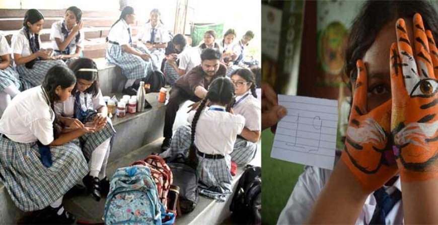 बाघ सप्ताह के अंतर्गत वन विहार राष्ट्रीय उद्यान में पॉम पेंटिग प्रतियोगिता का आयोजन