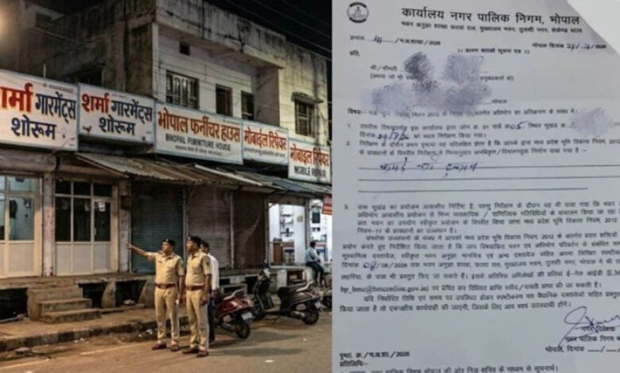 भोपाल में अवैध दुकानों पर कार्रवाई पर सवाल, बिना नाम और तारीख के बांटे नगर निगम के नोटिस