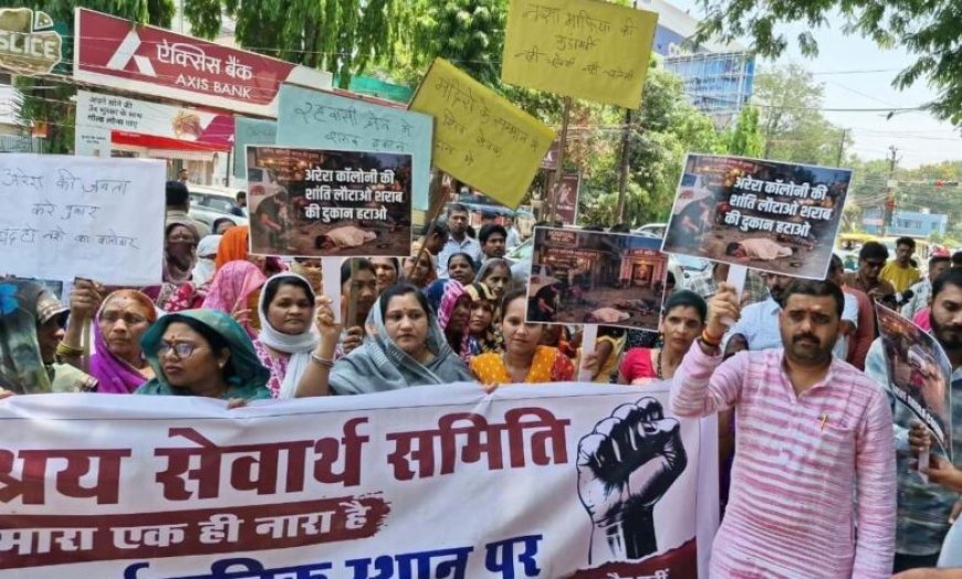 भोपाल में अवैध दुकानों पर कार्रवाई को लेकर रहवासियों ने निगम पर उठाए सवाल